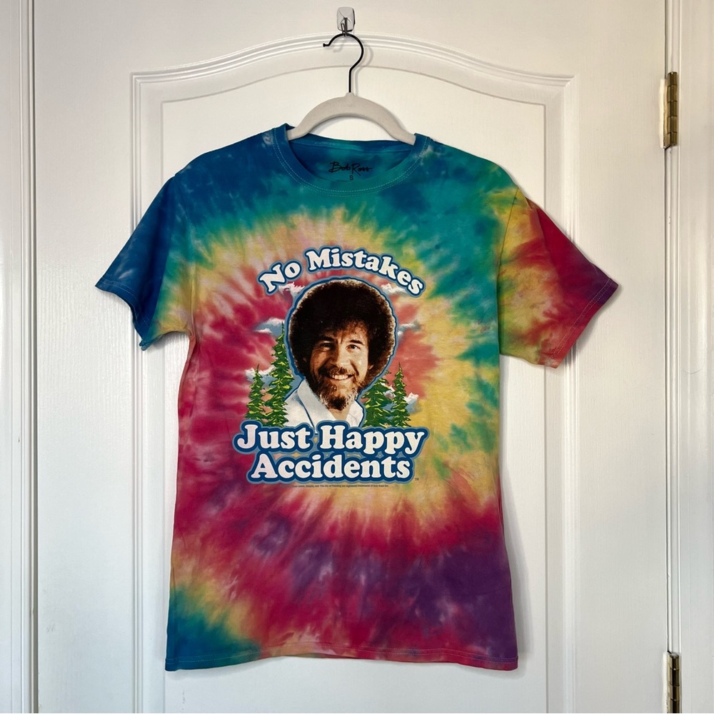 Spencers Bob Ross Tie-Dye Graphic Tee